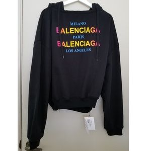 Balenciaga Cities Cropped Hoodie